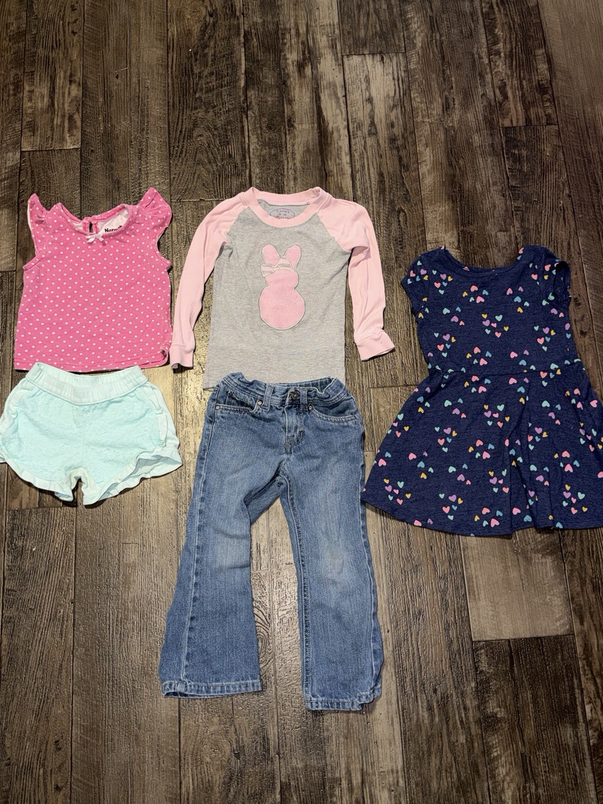 Cat & Jack, Cherokee, Nannette Kids Girls Clothing Lot 3T-4T Bunny Hearts