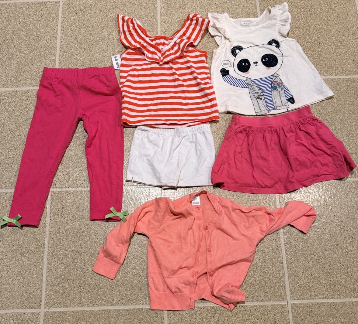 Mixed Lot Of 6 Girl’s Spring/Summer Multi Color Tops And Bottoms size 2T