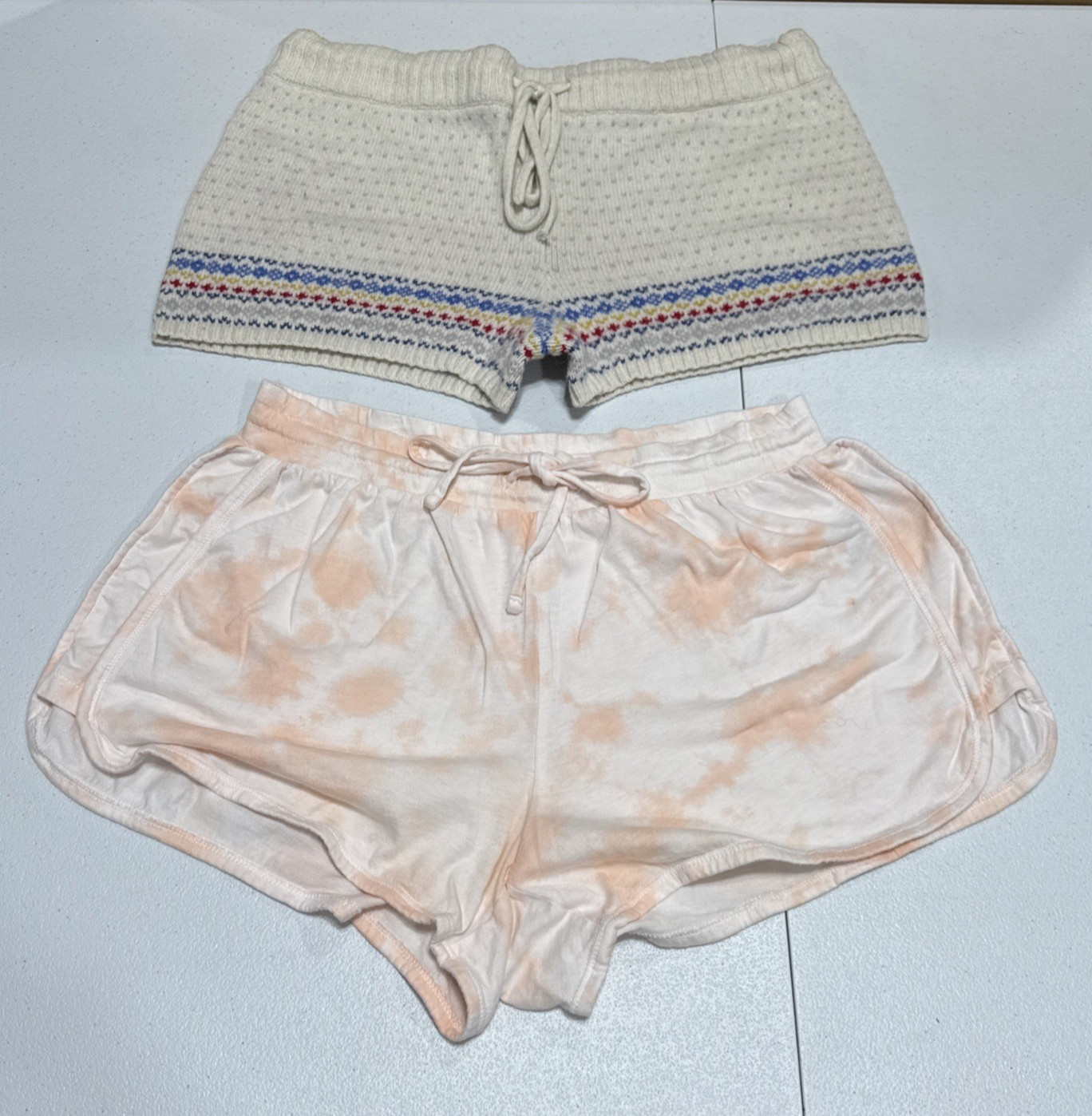 Lot of 2 Womens S Casual Lounge Shorts Aerie Knit Wool Blend & Gap Cotton Blend