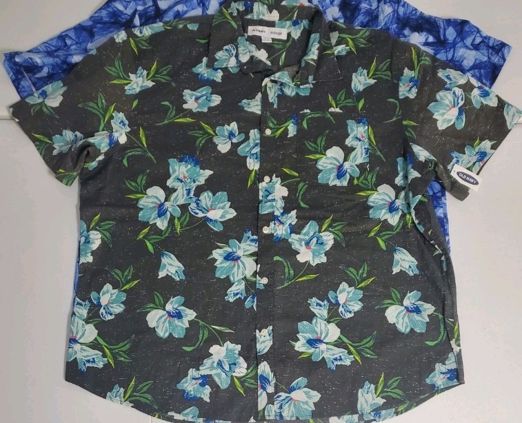 Bundle Lot of 6 Button Down Shirts Tropical Short Sleeve Mens Size XXL 2XL