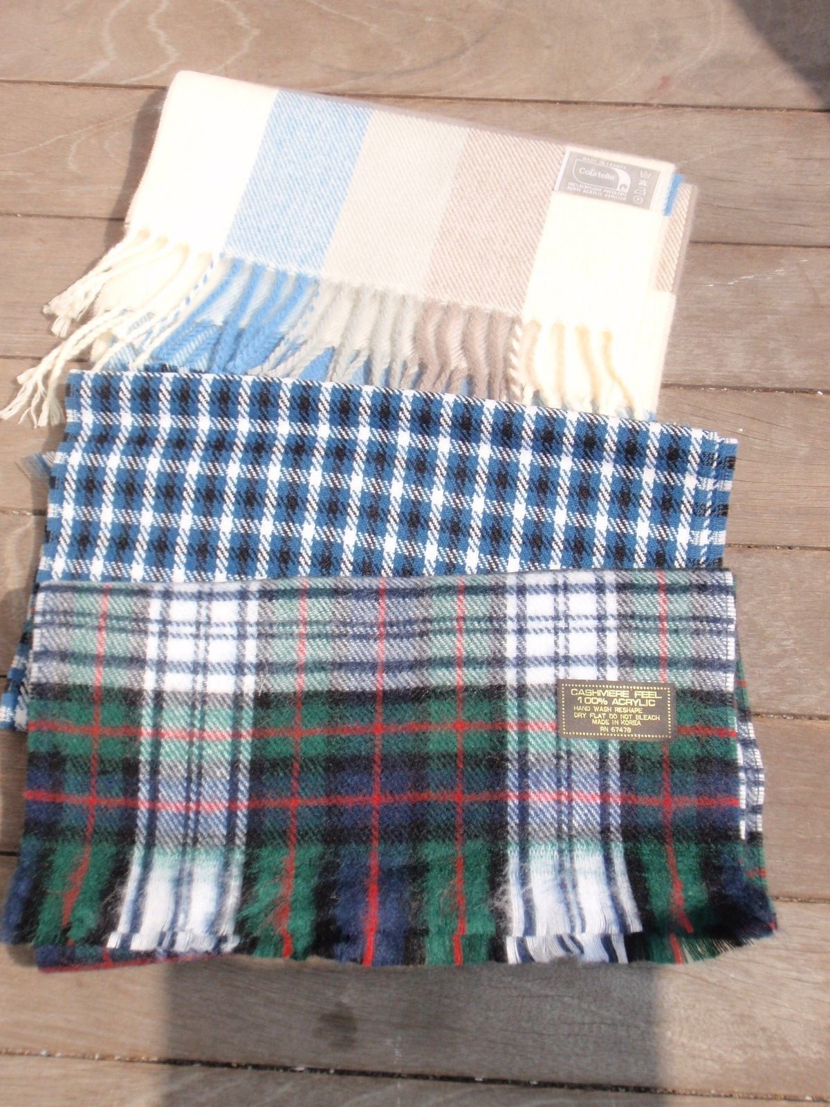 LOT OF 3 SCARVES WRAPS 100 % ACRYLIC 1 IS COUTELLE FRANCE