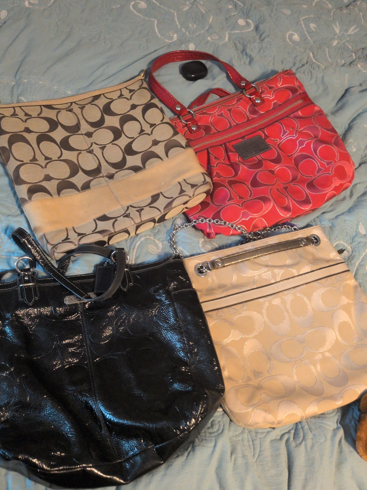 Coach Y2K Signature Canvas Purse Handbag Tote Shoulder Bag Mixed Lot of 4