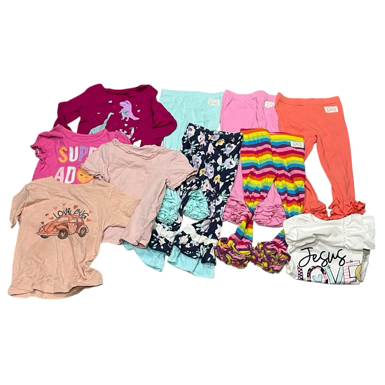 Lot of 10 pcs Girls Size 2T Clothes Darling Little Bow Shop ruffle pants tops