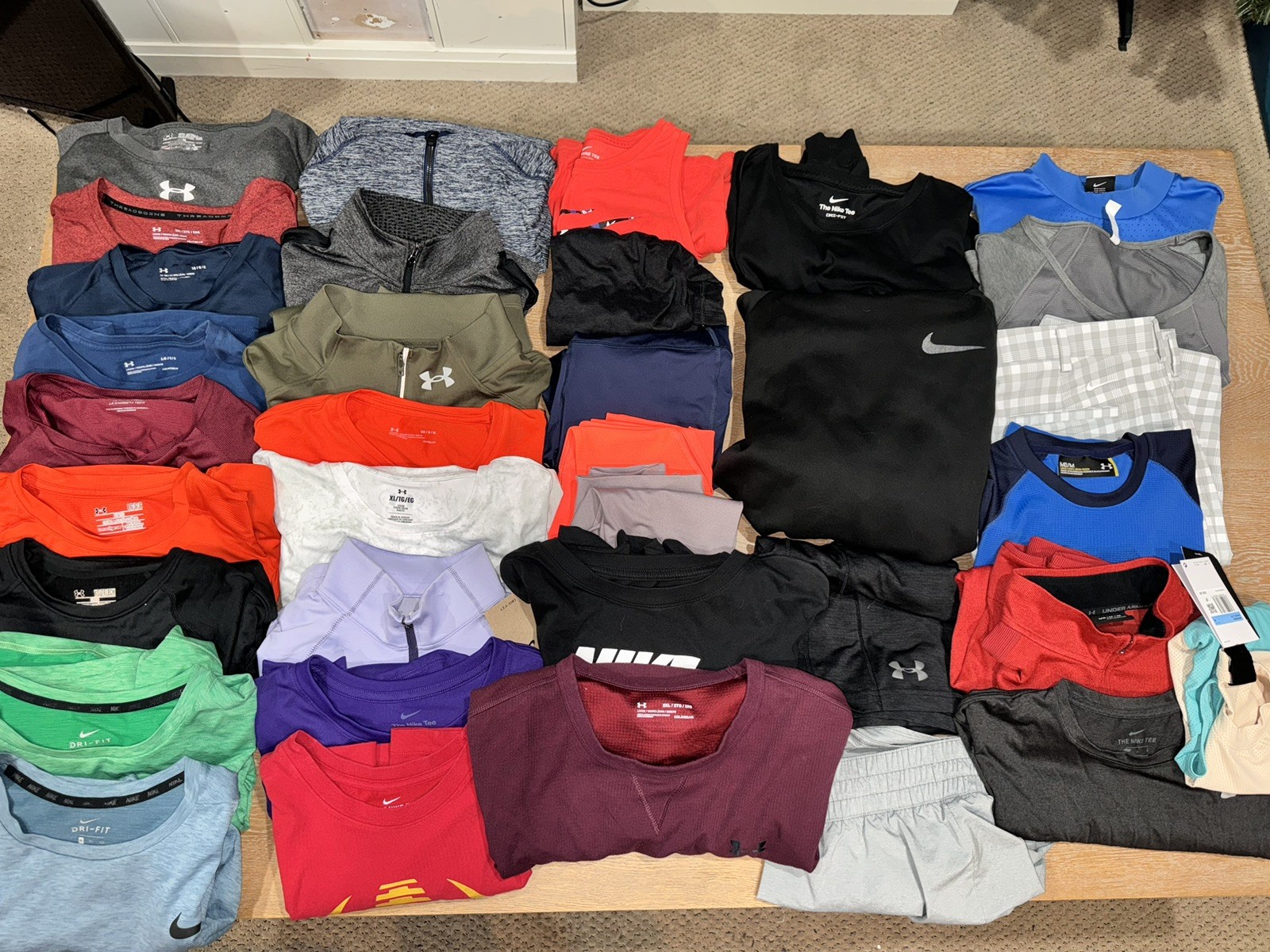 NIKE and UNDER ARMOUR 35 Piece Bundle Reseller Lot All Sizes! All Seasons! EUC