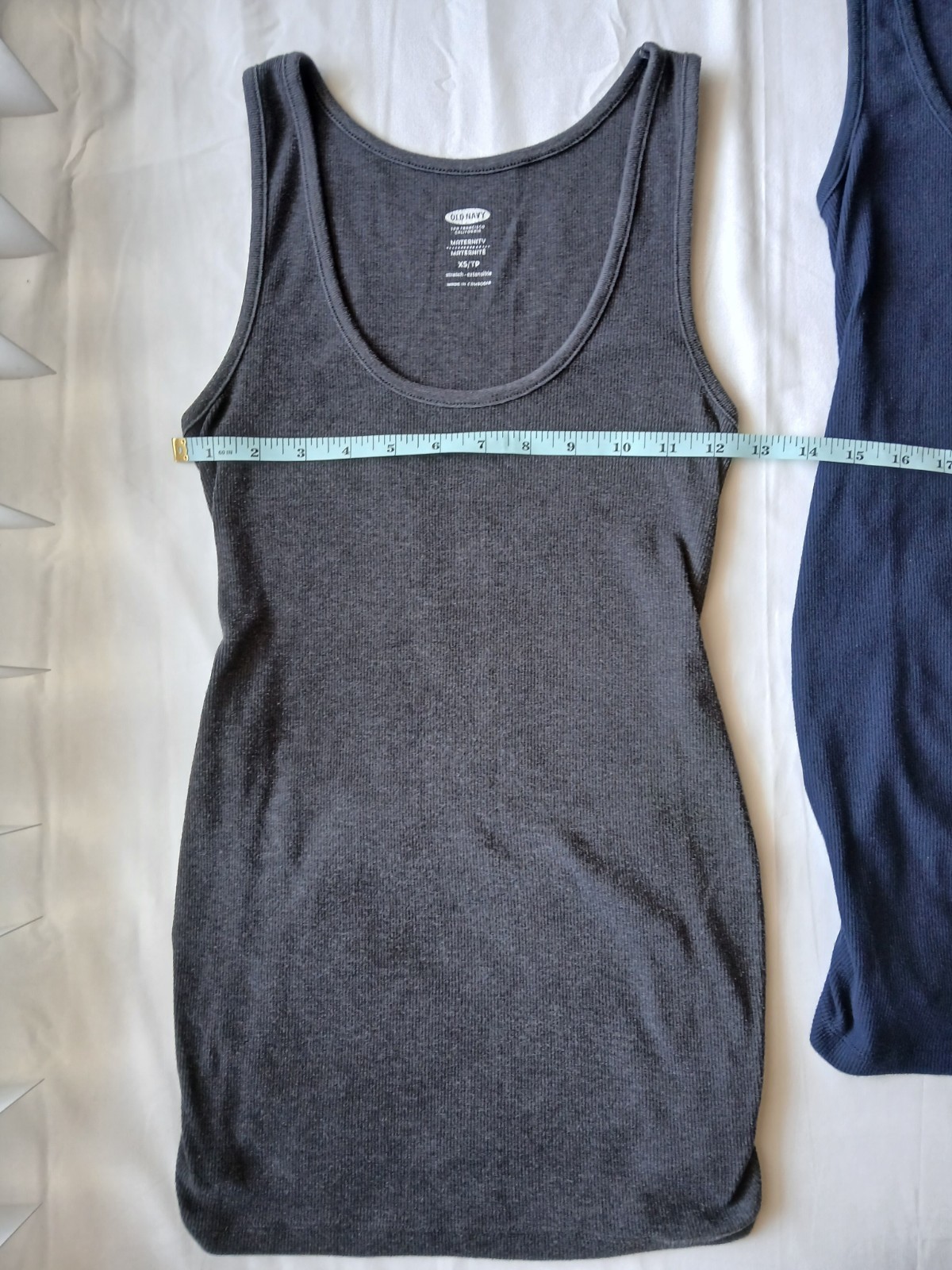 Old Navy Maternity Ribbed Knit Tank Tops Lot of 2 Size XS Navy & Gray Solid