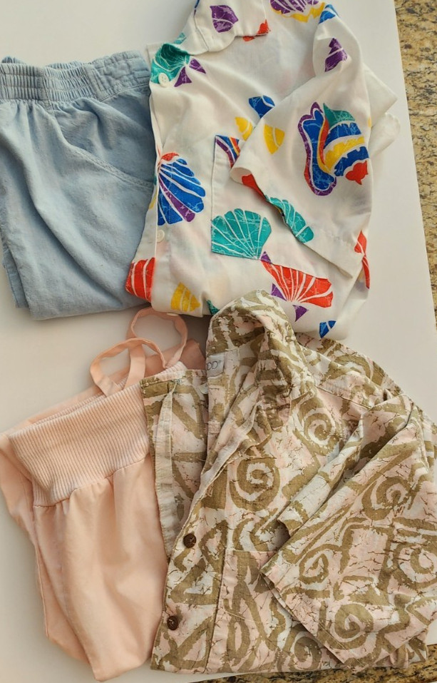 Vtg Lot of 4 (2 outfits) – MotherHood Maternity – Summer Shirts, Pants-Size P/S