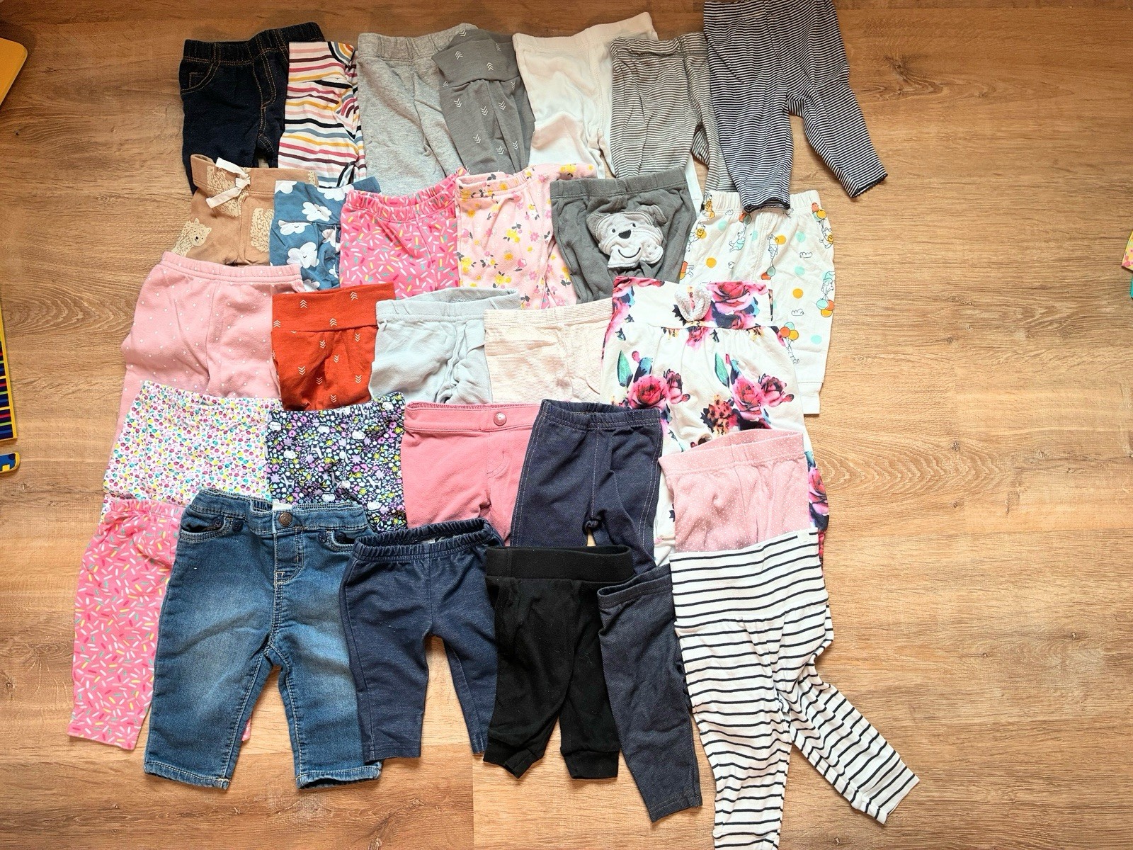 0-3 month Baby Girl Mixed Clothing Lot Pants Multicolor Cotton Blend