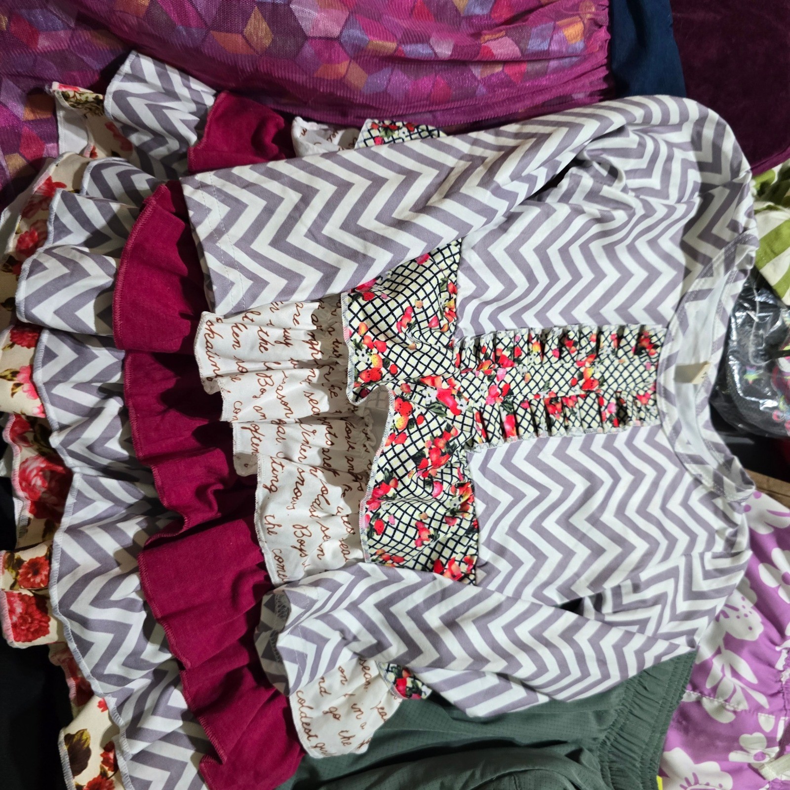Mixed Brand 14 Clothing Lot Kids Various Sizes Pants Dresses Tops Bundle