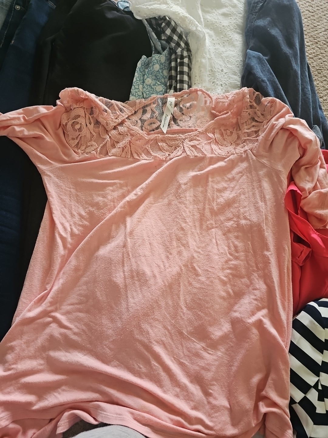 Lot Of 12 Pcs Women Clothing Medium Size 8 Petite Jeans, Tops, Dresses
