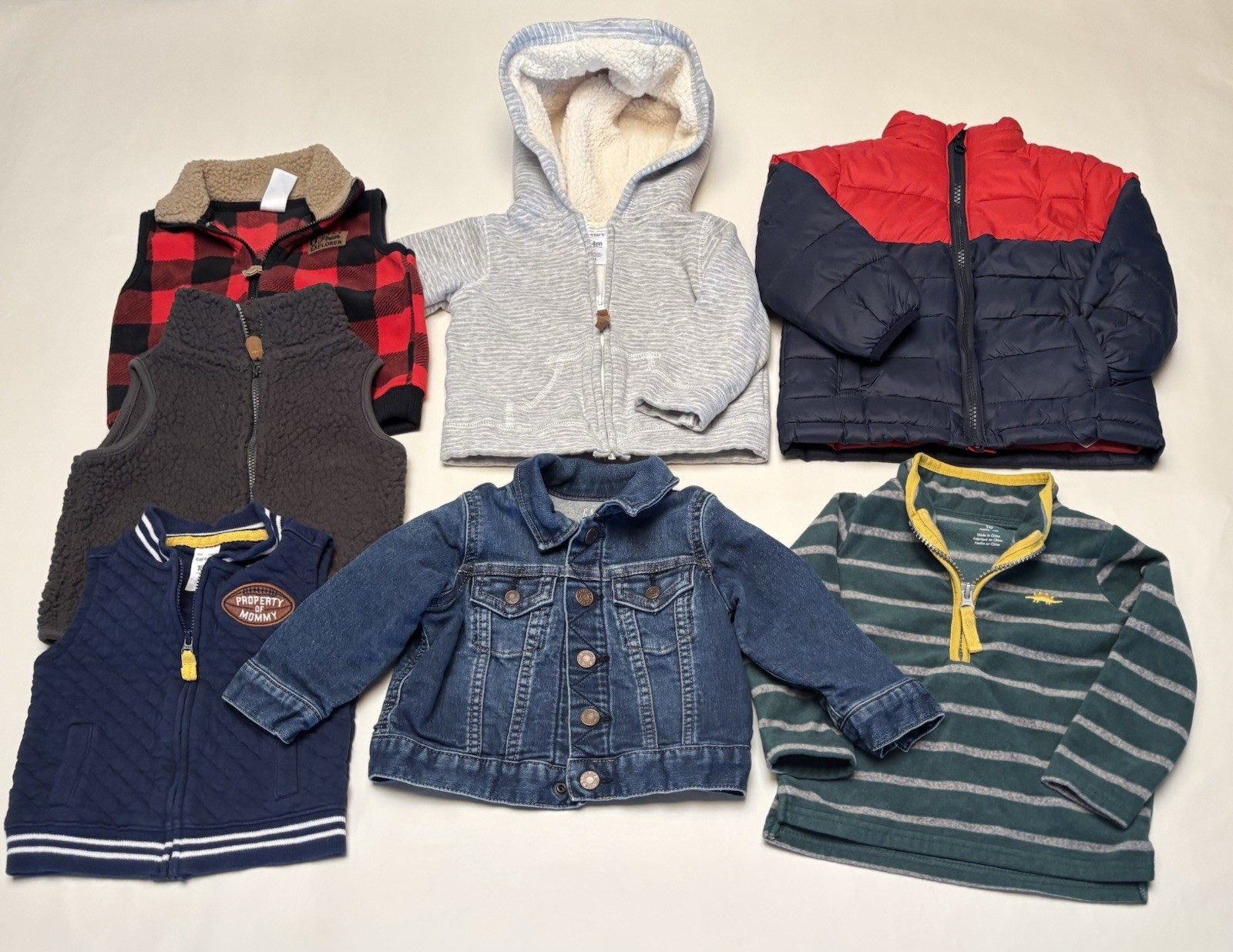 12 & 18 Months Clothes Toddler Hooded Gap Denim Jacket Winter Carter’s Lot Of 7