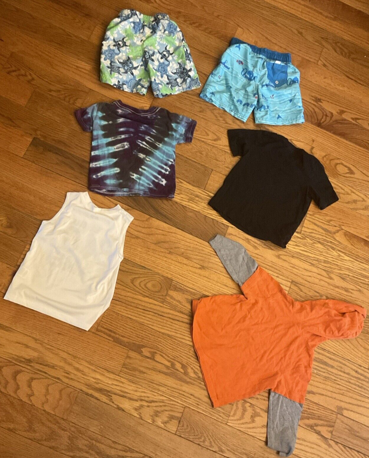 Boy&rsquo;s 3T Summer Beach Lot 2 Swim Shorts 4 Shirts Tie Dye Dirt Bike Football