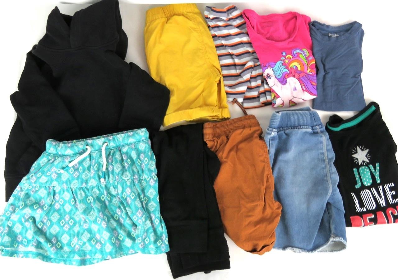 Girls Size 4/5/6 Clothing Lot 10pcs Shorts, Pants, Tops, Hoodie for Play School