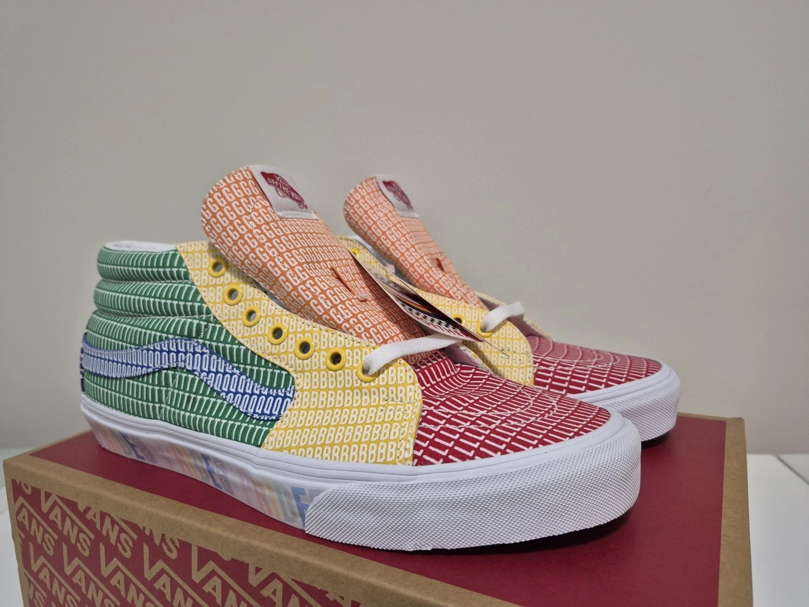 Bulk Vans Classic Slip On and Sk-8 Mid PRIDE Multi-Color Rainbow Mens Shoes