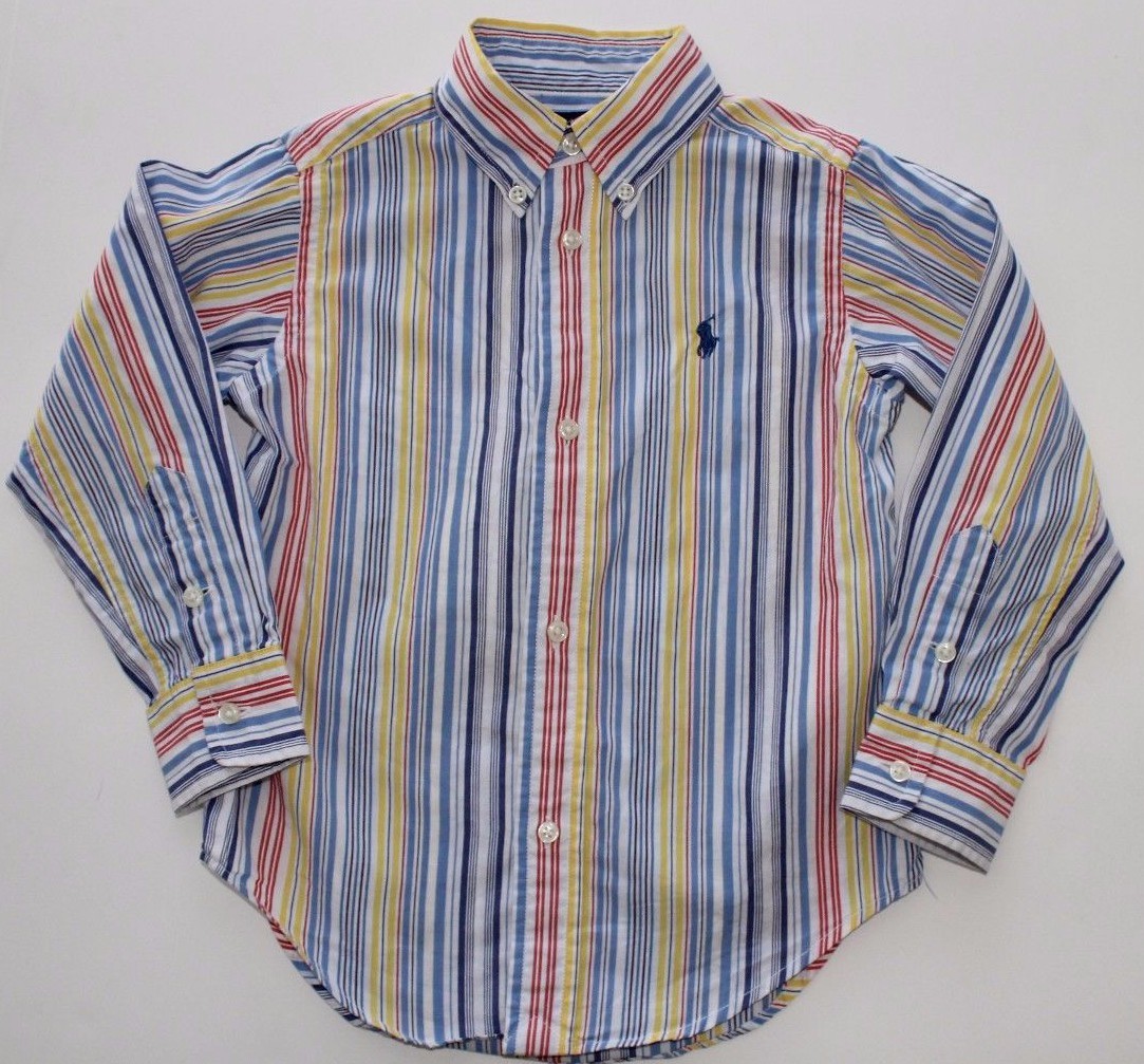 Ralph Lauren Striped Button Down Dress Shirt Size 3T EUC