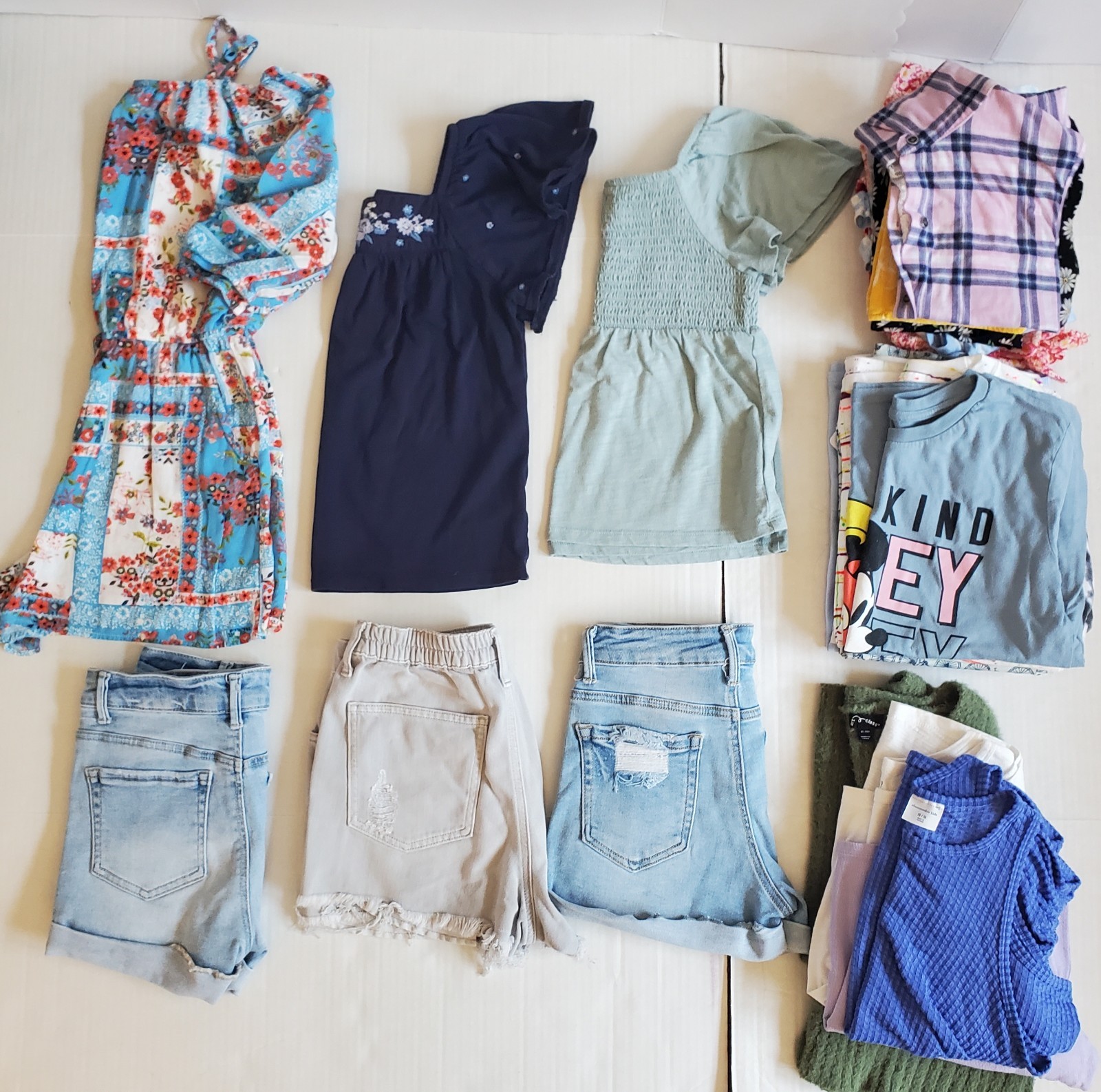 Girls Teen Clothes Lot XL 16 18 Summer Tops Shorts Rompers Dresses T Shirt 22 pc