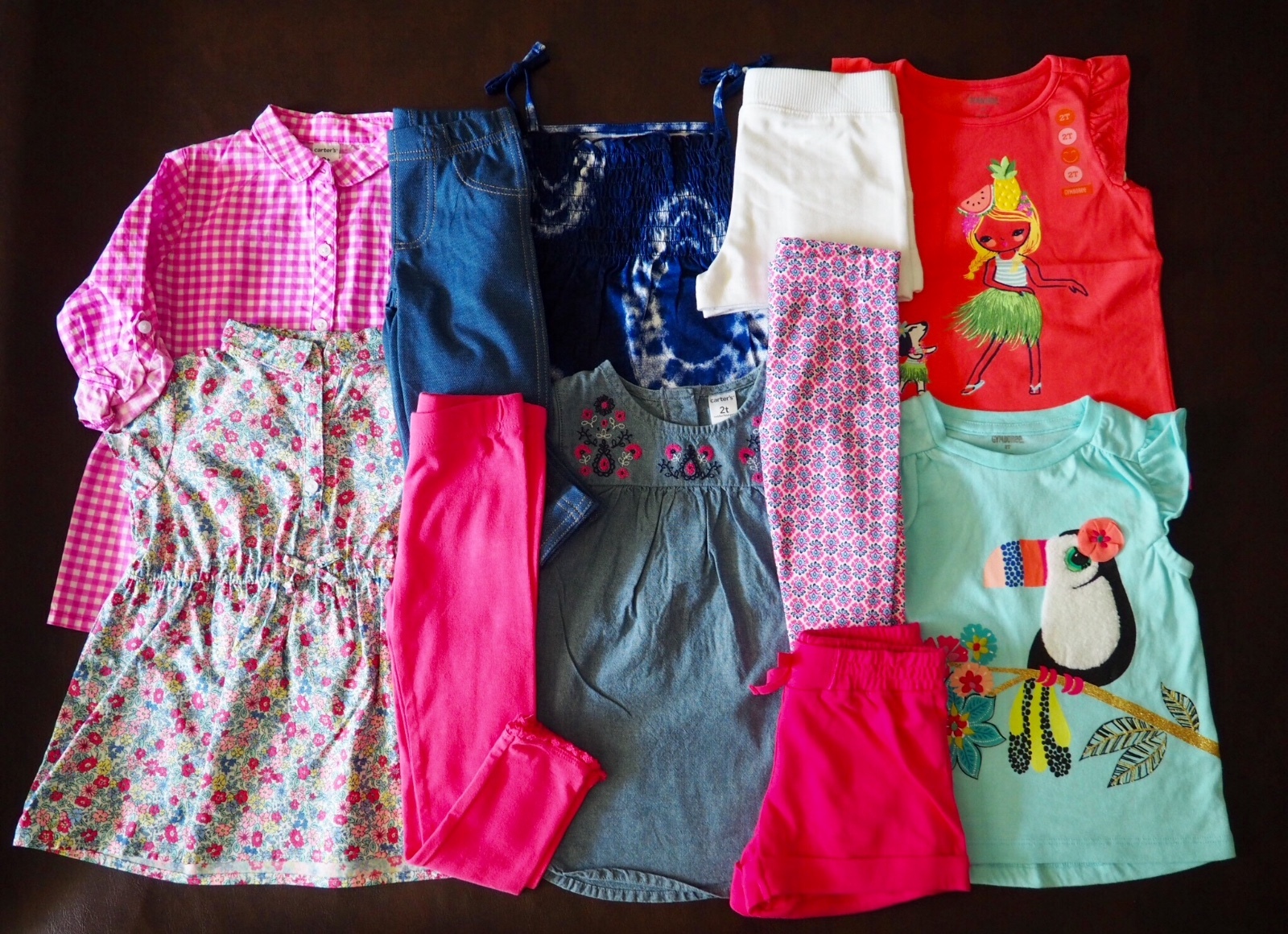 NEW Gymboree & Carter&rsquo;s Summer Lot Tee Shorts Leggings – 11 PIECES – Size 24M 2T