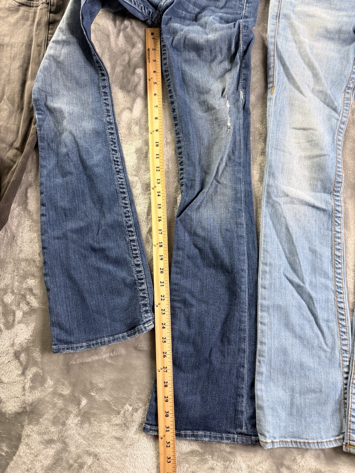 True Religion Women’s Denim Jeans Lot of 4 Blue/Gray Solid Logo Size 24/25