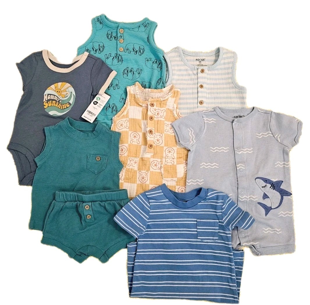 Lot Bundle 7 Size 0-3m Baby Boy Carter&rsquo;s Cat & Jack Disney Winnie The Pooh