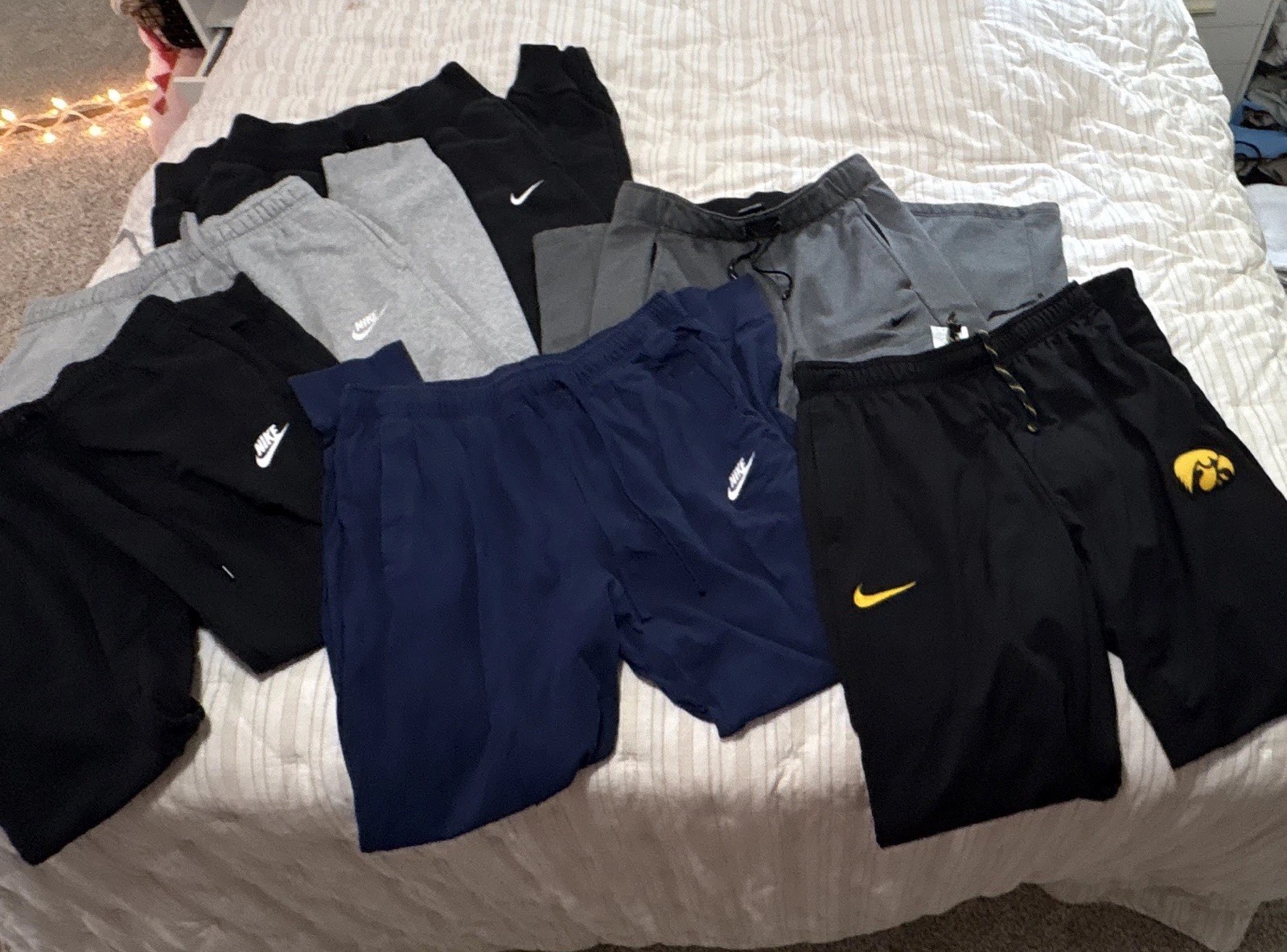 Nike Unisex Pants Mixed Lot Solid Black Gray Blue Polyester