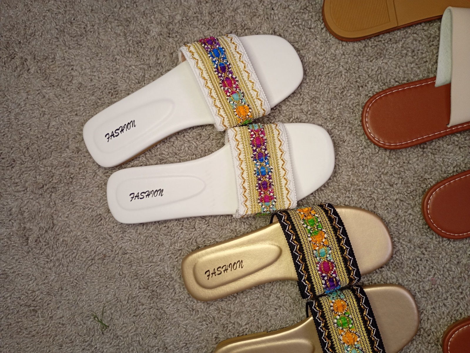 Household ANIH Fashion Mixed Lot Leather Slides Sandals Slippers 38-42