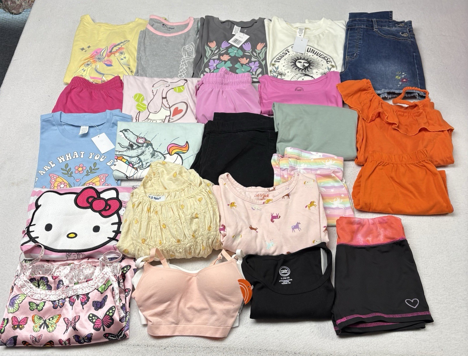Lot Of Girls Clothes Size 10/12 Champion Old Navy Hello Kitty