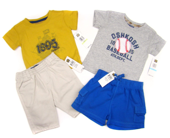 10pc Mixed Boys Clothes lot Adidas, Osh Kosh Outfits 2pairs of Shoes 0-18 months