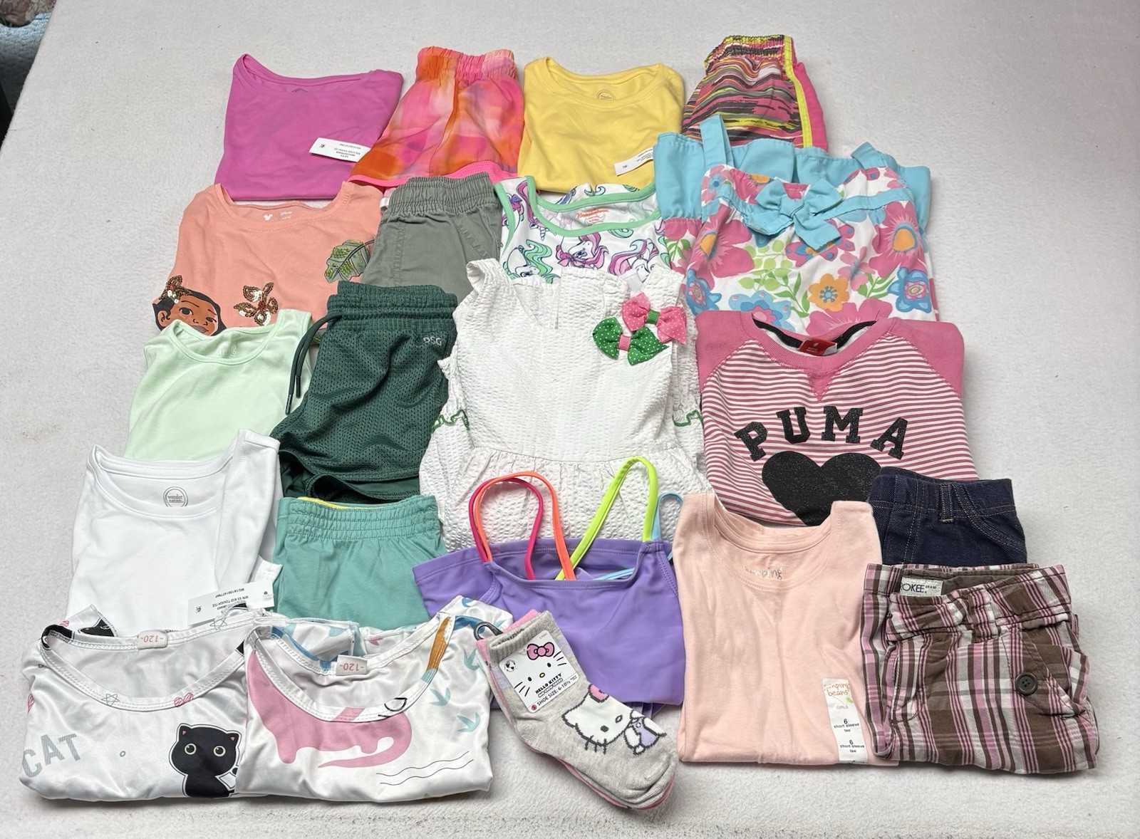 Lot Of Girls Clothes Size 6, 6/6x & 6/7 DSG Disney Puma Jumping Beans
