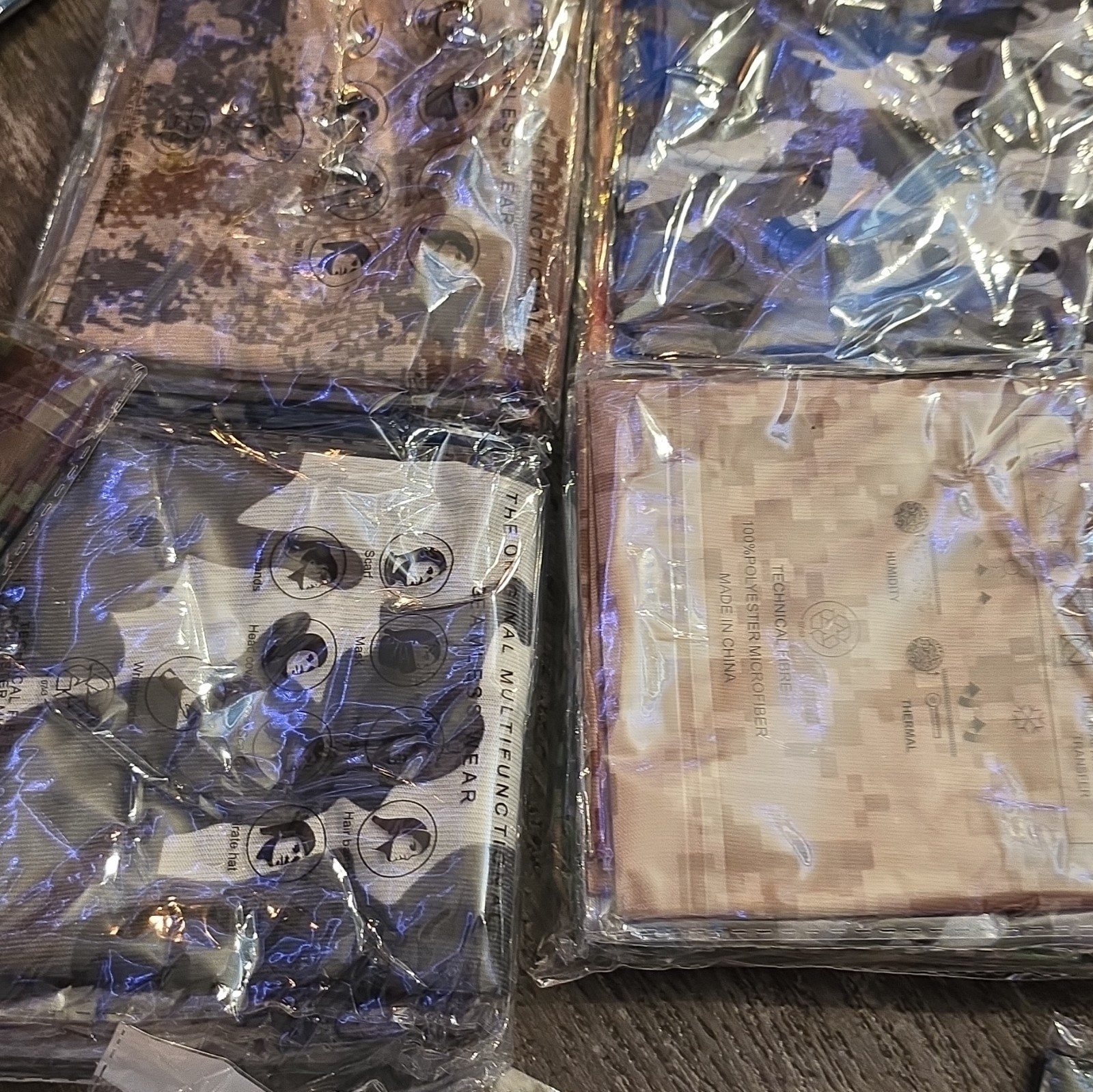 Camo Neck Gaiter/Face Coverings Mixed, Multicolor 100% Polyester 1 piece