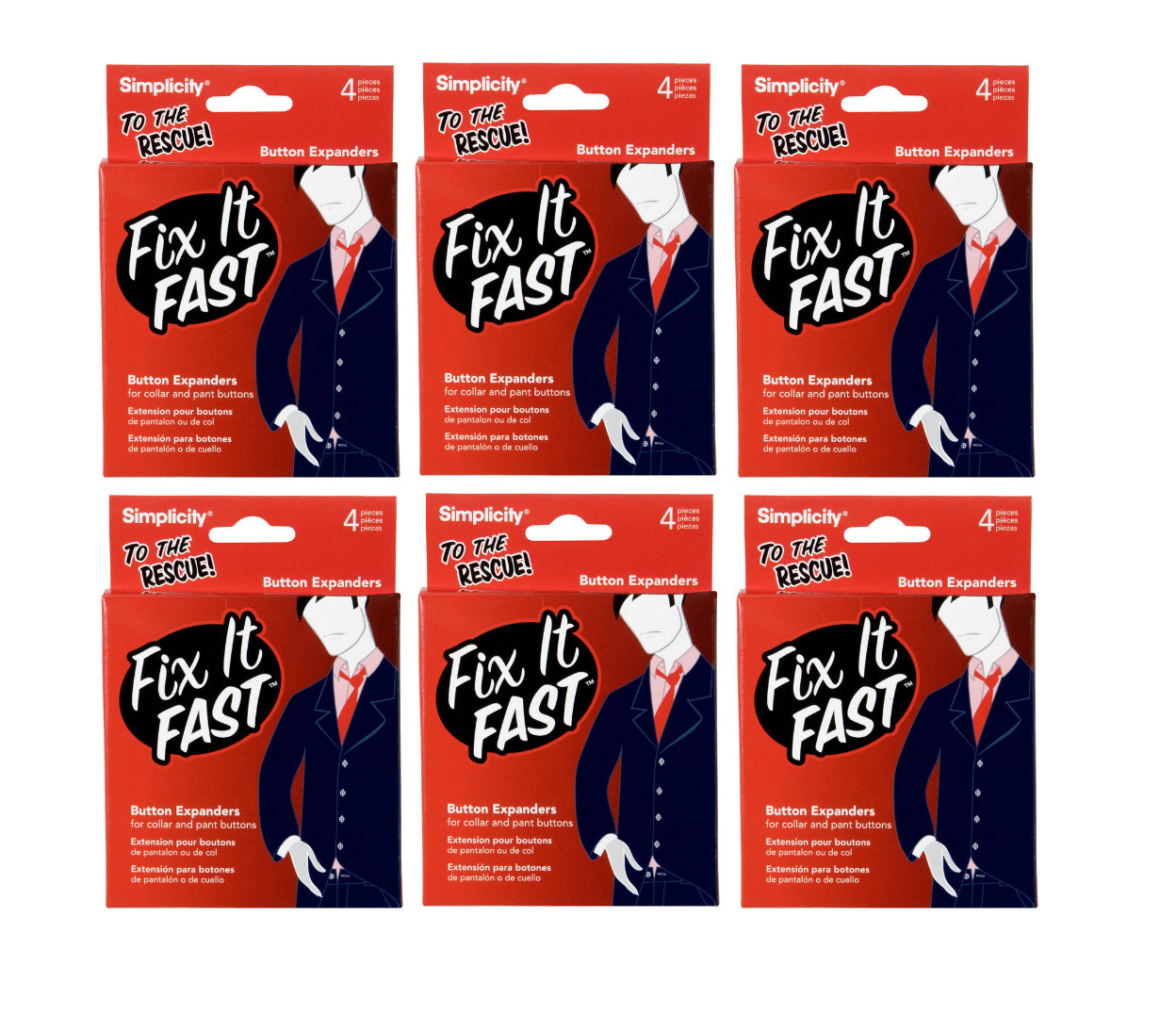 6 PACKS of Button Expanders Fix It Fast Button Expanders US SELLER FREE SHIPPING