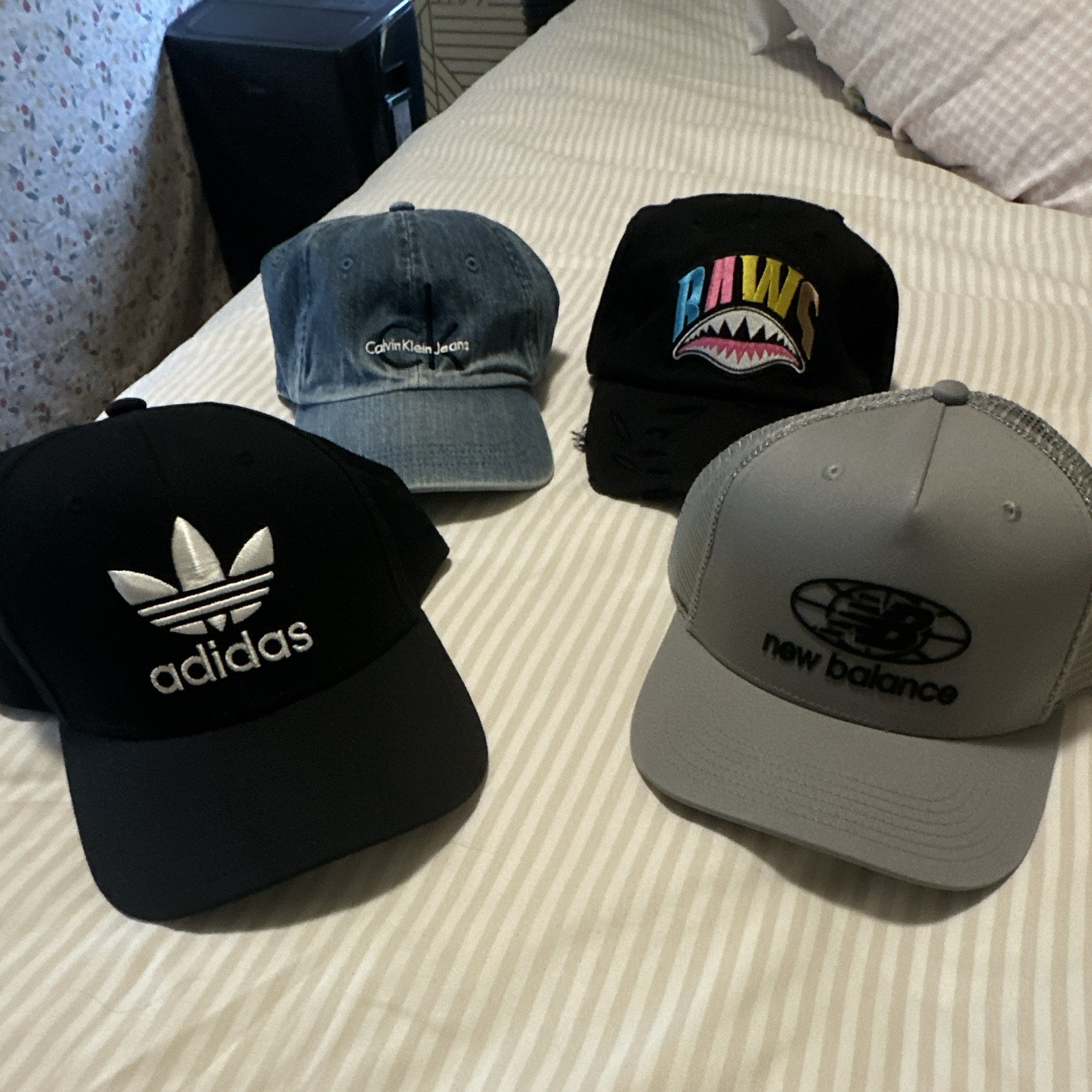 Adidas Calvin Klein Jeans New Balance Paws Logo Baseball Caps Hats Lot of 4