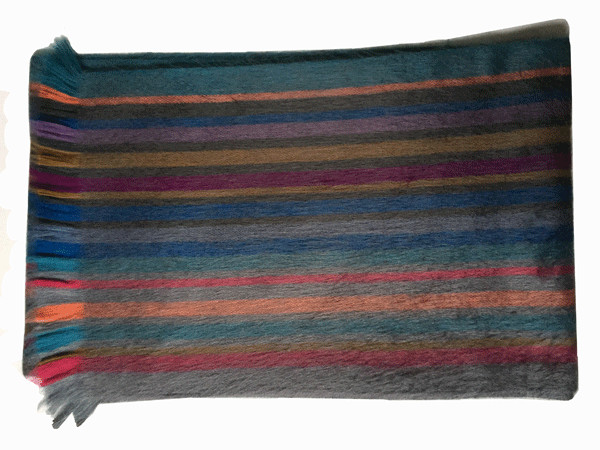 WHOLESALE LOT OF 10 BIGGER SIZE! STRIPED ALPACA JOSE SCARVES 80&Prime; x 12&Prime; 3V