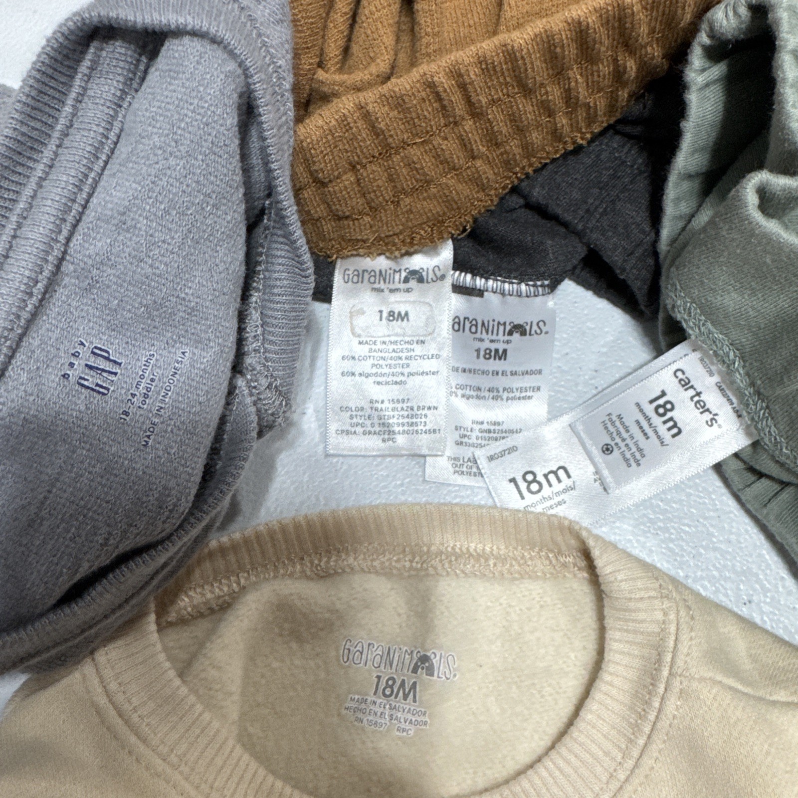 Baby Boys Clothes 18M Sweatshirts, Shorts Bottoms Garanimals, Baby Gap, Carters