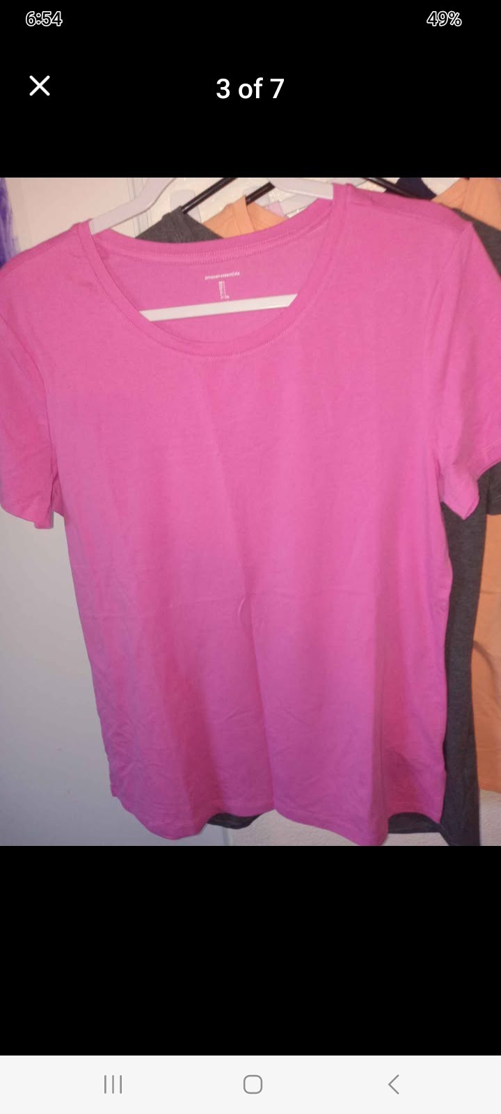 Amazon Essentials 6-Pack Solid Crew Neck Cotton T-Shirts, Size L, Multicolor