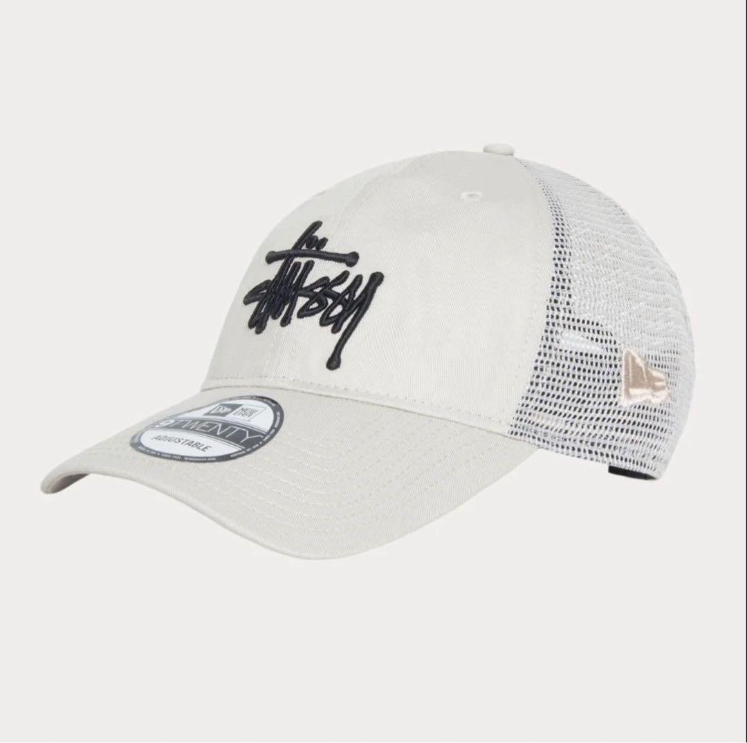 Stussy New Era 9Twenty Basic Trucker Mesh Cap Cap New with tags Stone FREE