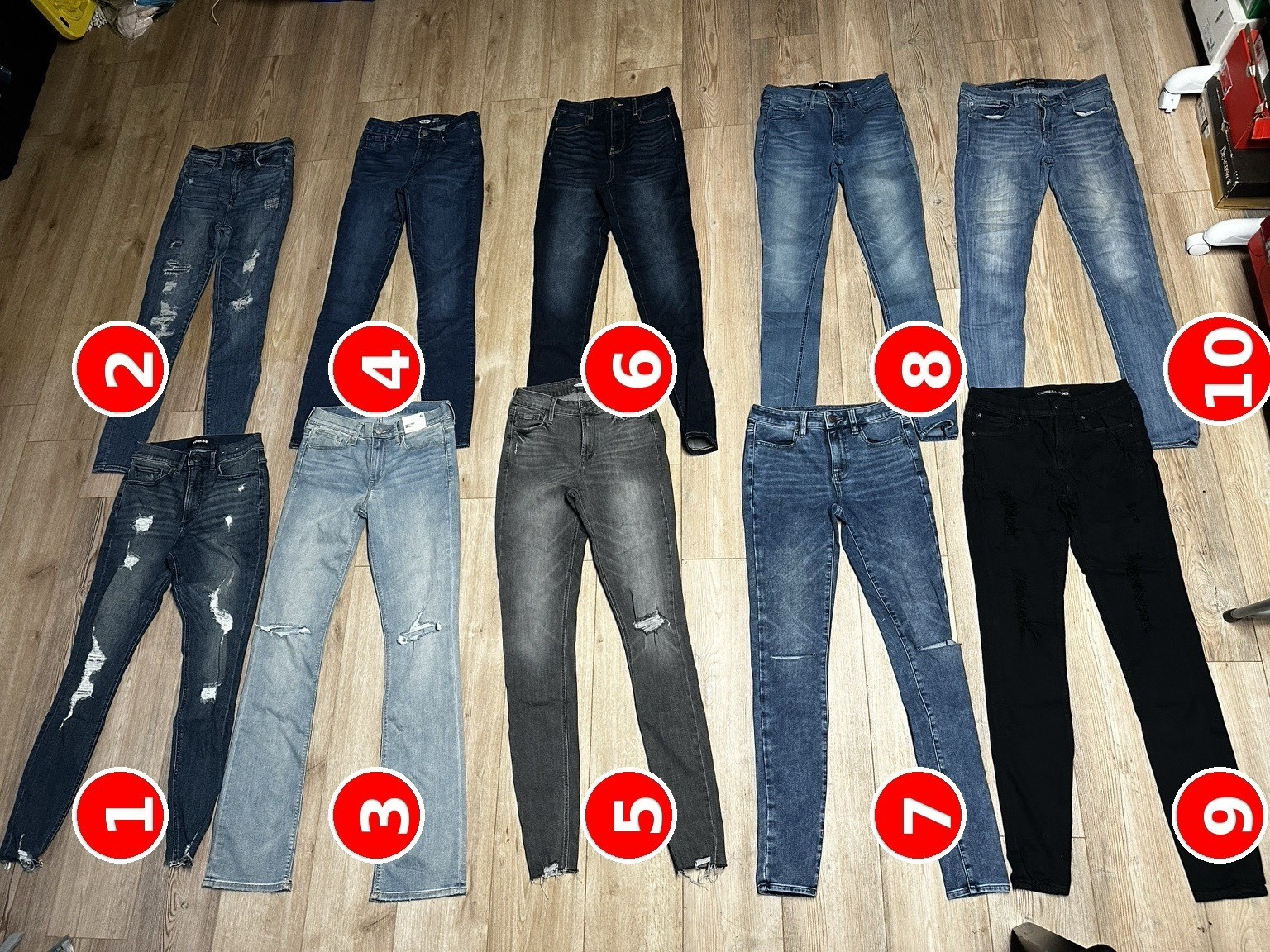 Abercrombie & Fitch 10-Piece Kids Denim Jeans Lot Blue/Black/Gray Size 4L/4T