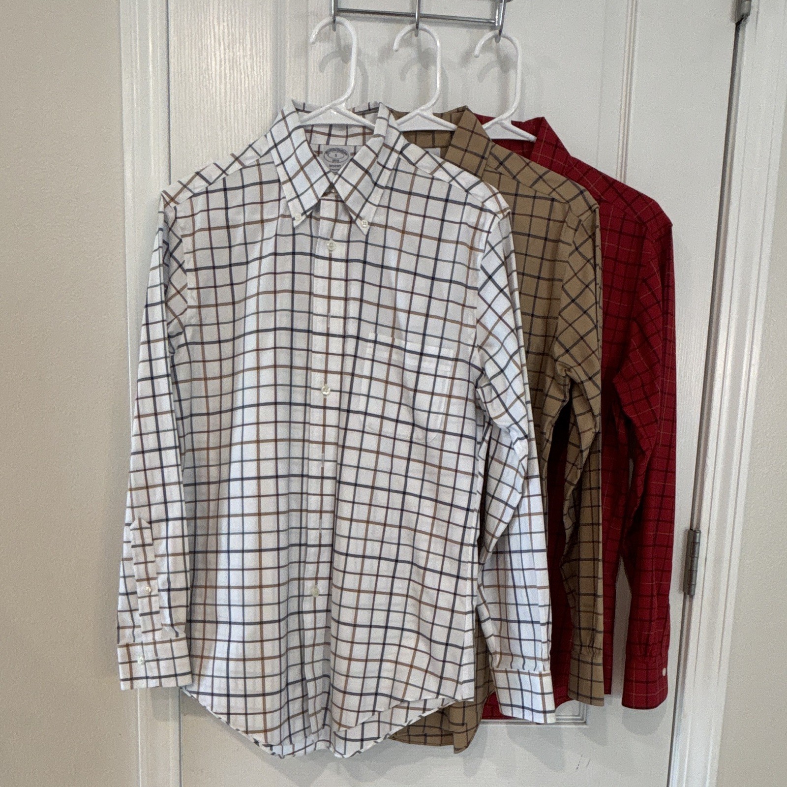 Brooks Brothers 1818 Regent style Plaid Cotton Button-up Shirts Lot of 3, Size S