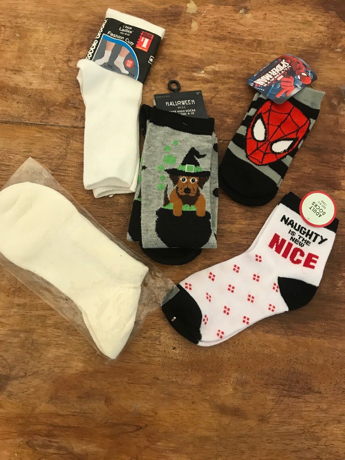 Lot Of Basic & Novelty Socks New Mixed Ladies Men Of 5