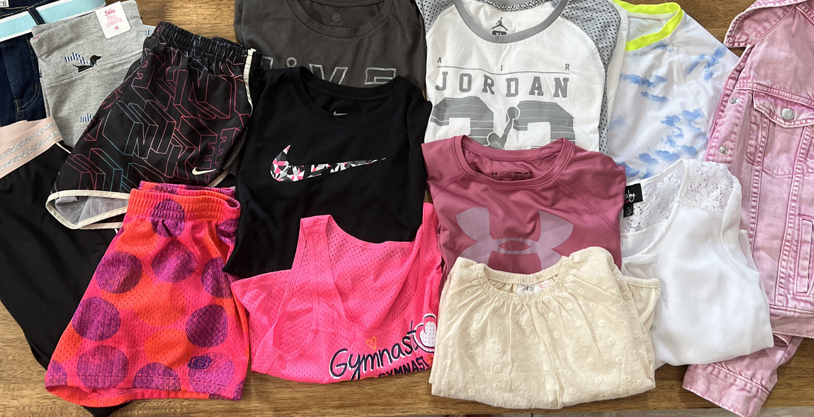Lot 14 Girls Nike Sketchers Gap Zara Air Jordan Shorts Legging Top 10-12 M L XL
