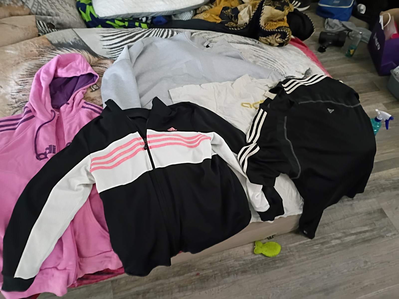 adidas Mixed Activewear Lot Jackets Sweatshirts Tops Black Blue Pink Gray