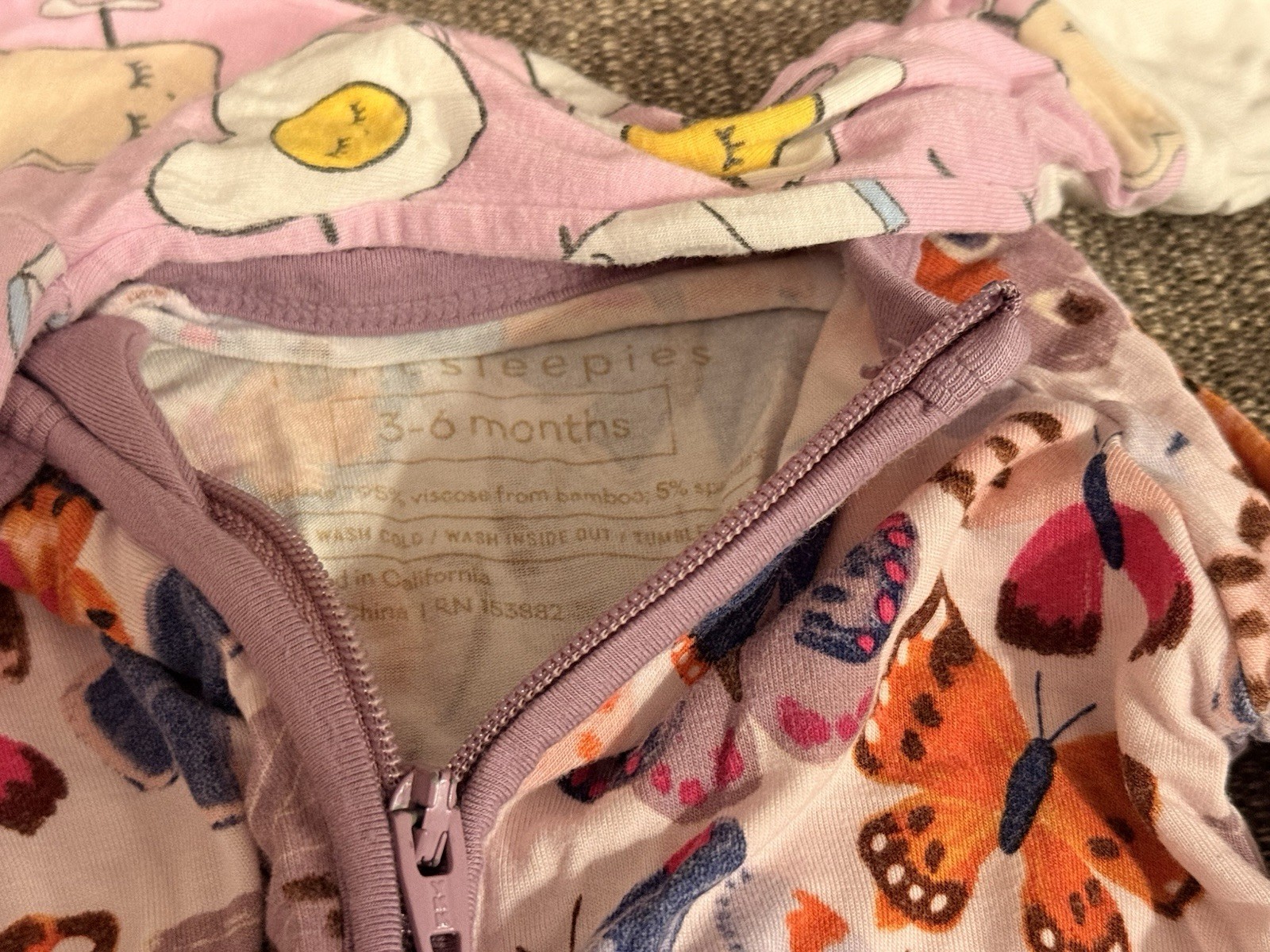 Little Sleepies Zip Up Sleeper 7 Lot Bundle: (2) 3-6M & (4) 6-12M & 1 Newborn