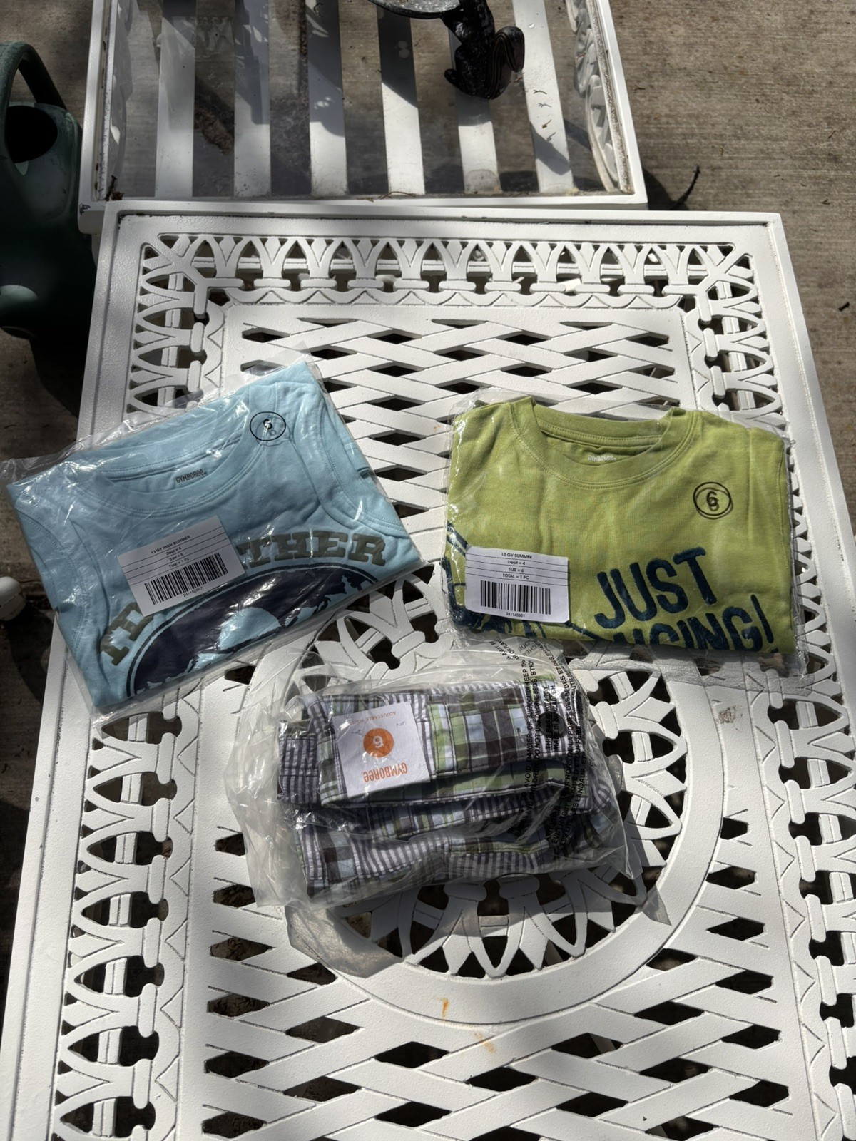 NWT Gymboree Boys Size 6 Summer Set 3pc Plaid Shorts Camp Tank & Zip Line Tee