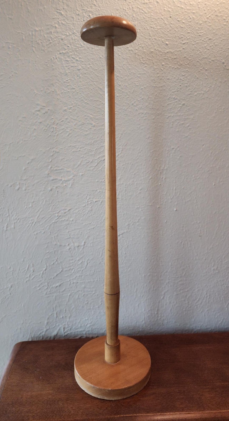 Extra tall 23-1nch solid wood vintage hat display stand