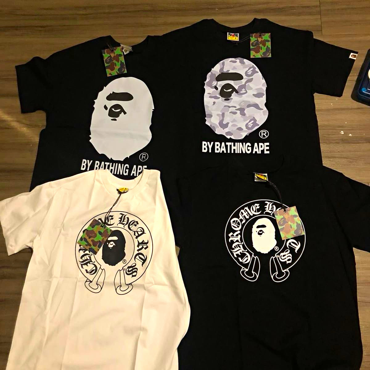 A Bathing Ape BAPE Graphic Print T-Shirt Mixed Lot, Cotton, Black/White