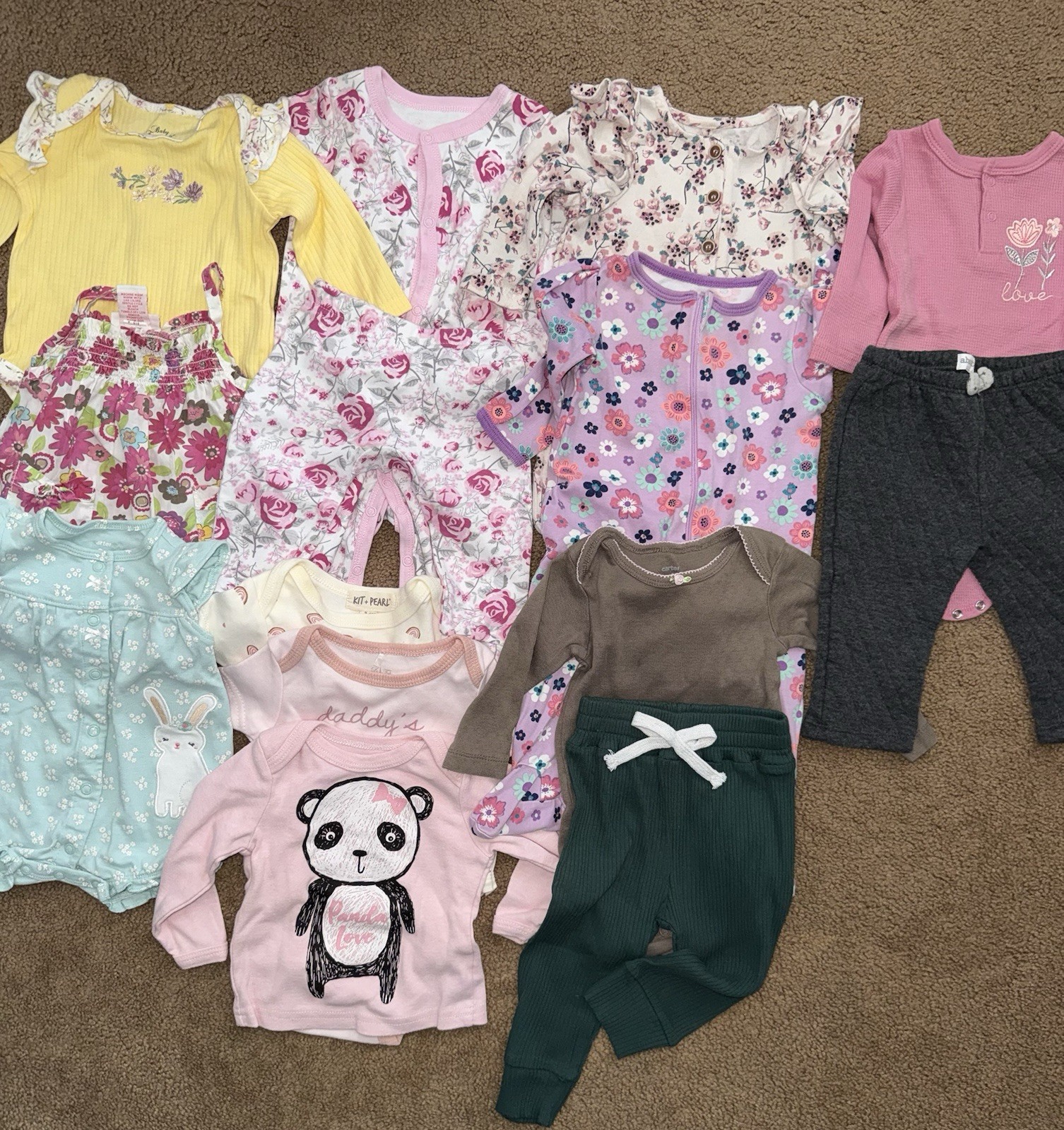 Carter&rsquo;s Kit + Pearl OshKosh Baby Girl Clothing Lot 3M 3-6M 6-9M Tops Bottoms