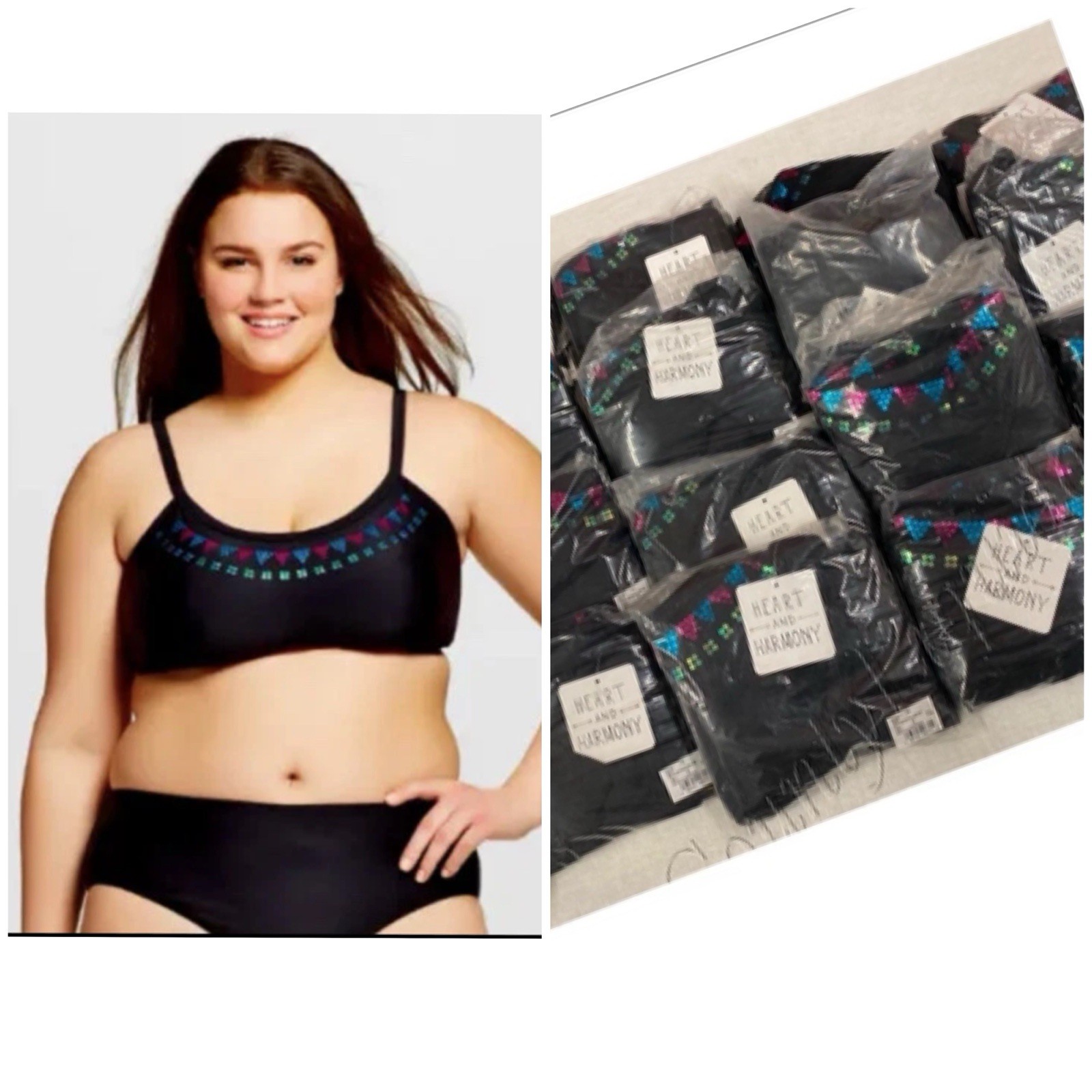 Women&rsquo;s Plus Size Wholesale Reseller Lot of 40 Pc. Swim Tops back H & H Size 1X