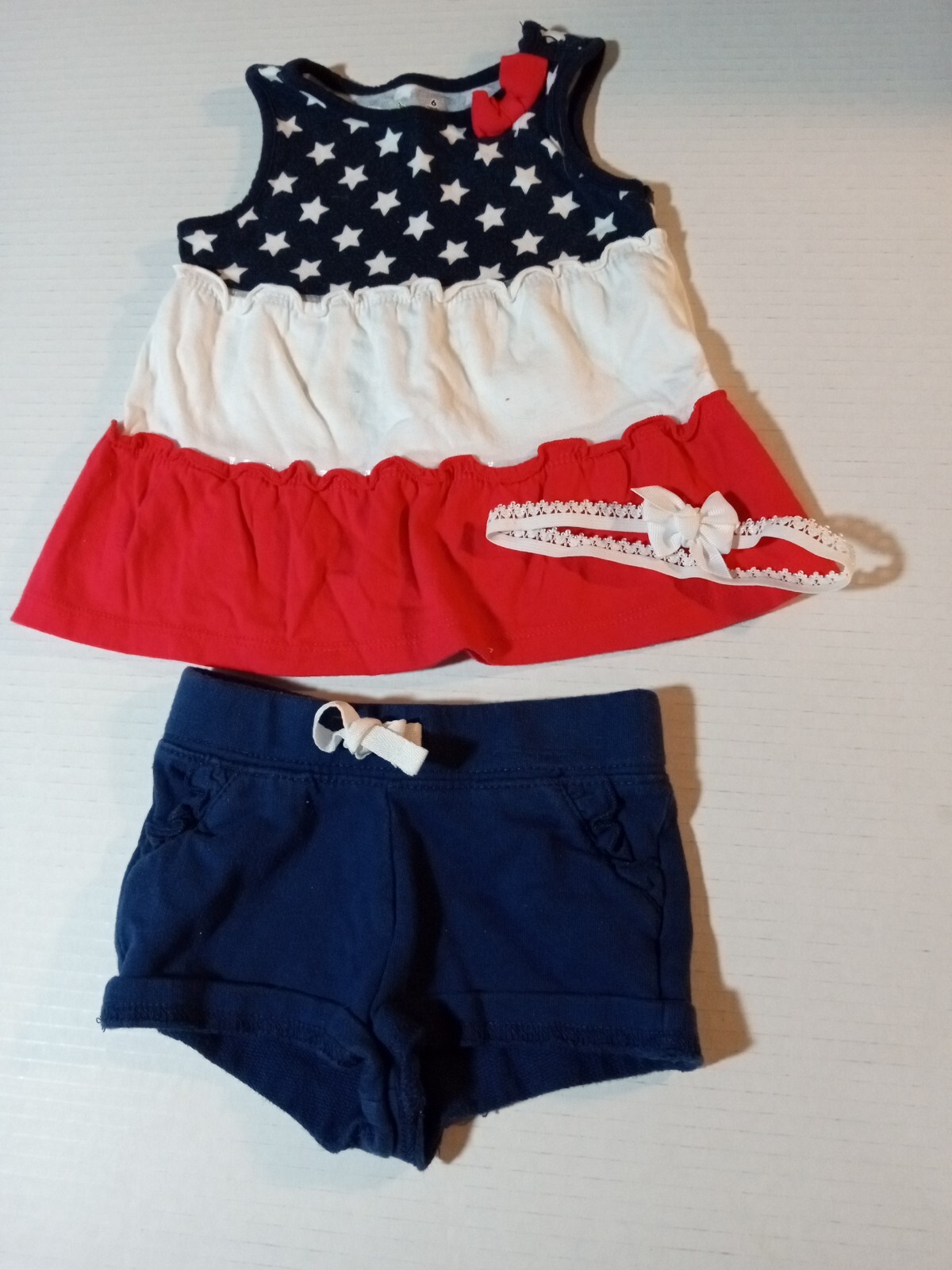 Lot baby girls clothes size 6 months Spring Summer 10 pc. EUC and NWT.Patriotic