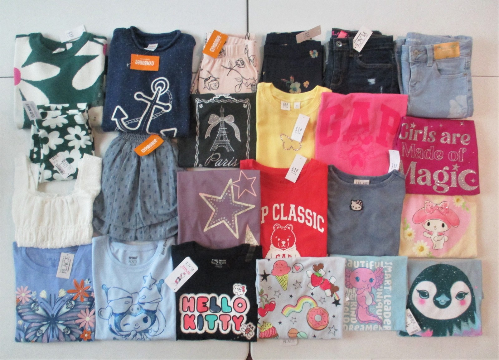 NWT GIRLS SZ 7/8 8 CLOTHES LOT FALL B2 SCHOOL RE$575! JEANS,SWEATERS,L/S & S/S++