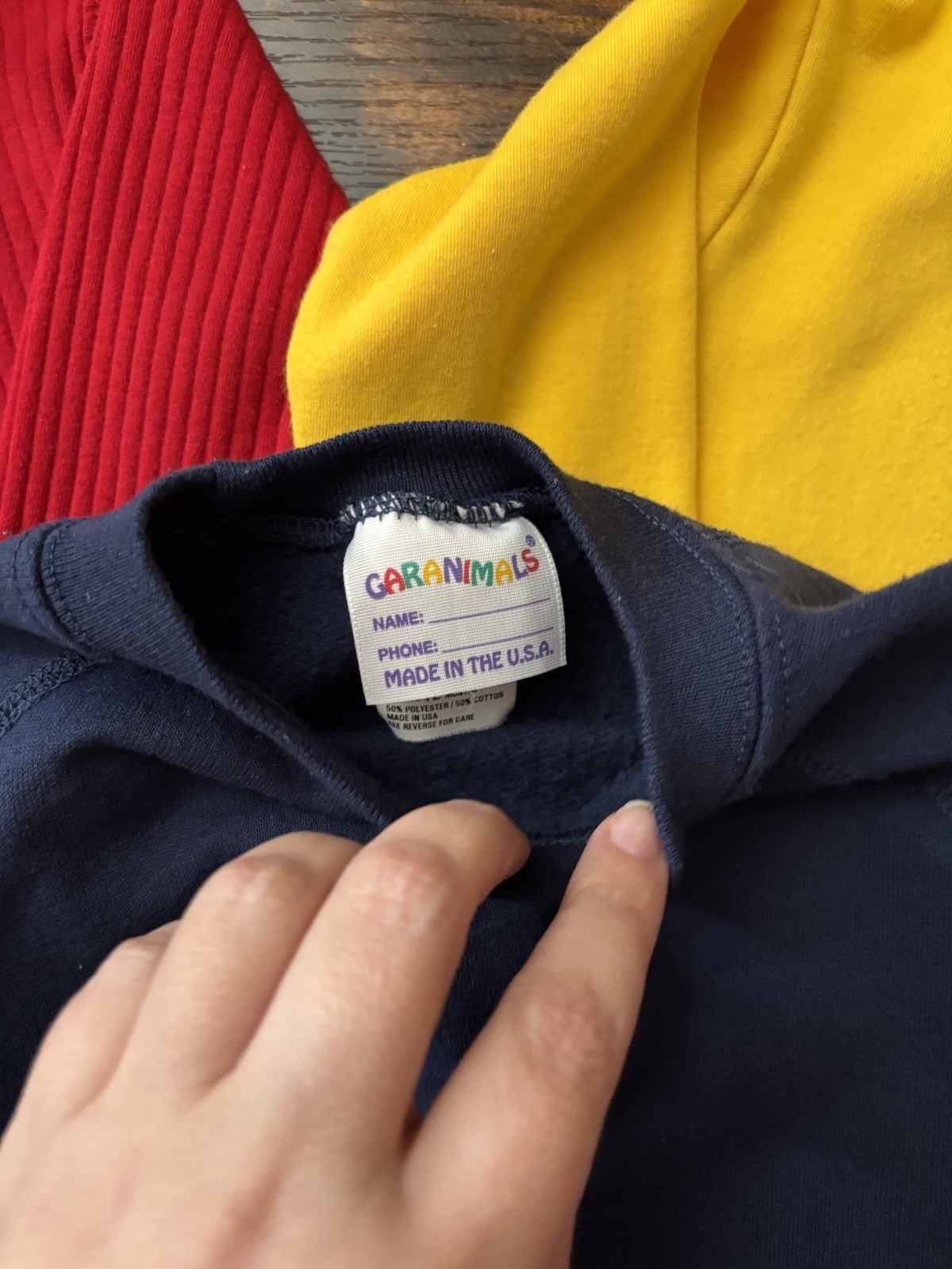 Vintage Garanimals Cuddle Towne Red Yellow Navy Blue Basic Tops Clothing Lot 12M