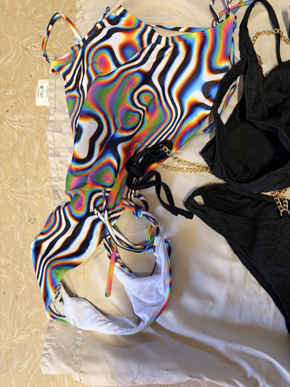 SheIn Swimwear & Lingerie Lot Size S Multicolor Abstract Solid Polyester