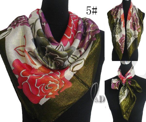 WHOLESALE BULK LOT OF 10 MIXED STYLE Shiny Square Head Neck Wrap SCARF sc045